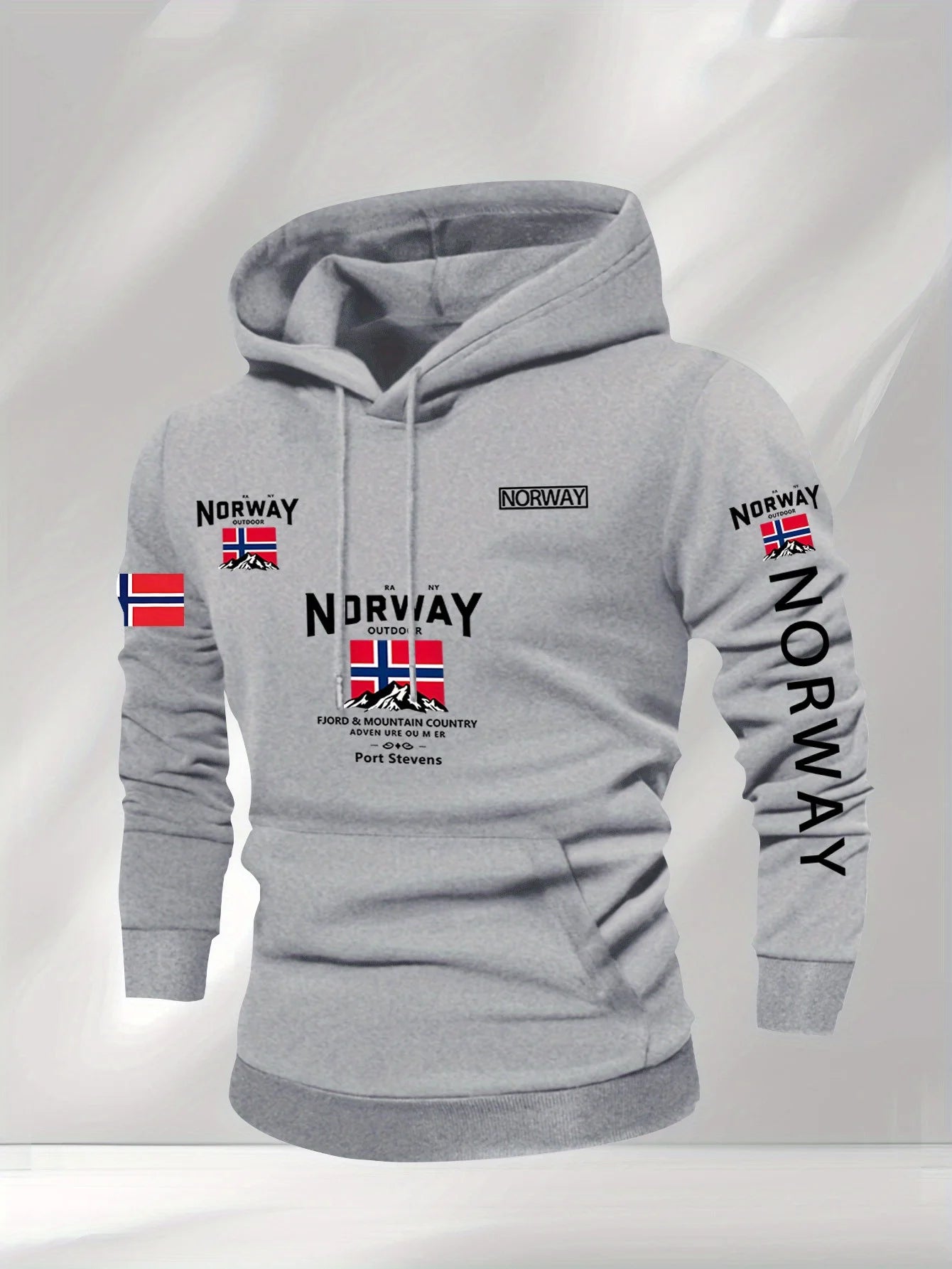 Noruega Otoño Invierno modelos de lana para hombres a prueba de viento cálido 100% algodón Sudadera con capucha de gran tamaño viajero al aire libre top elástico alto para hombres
