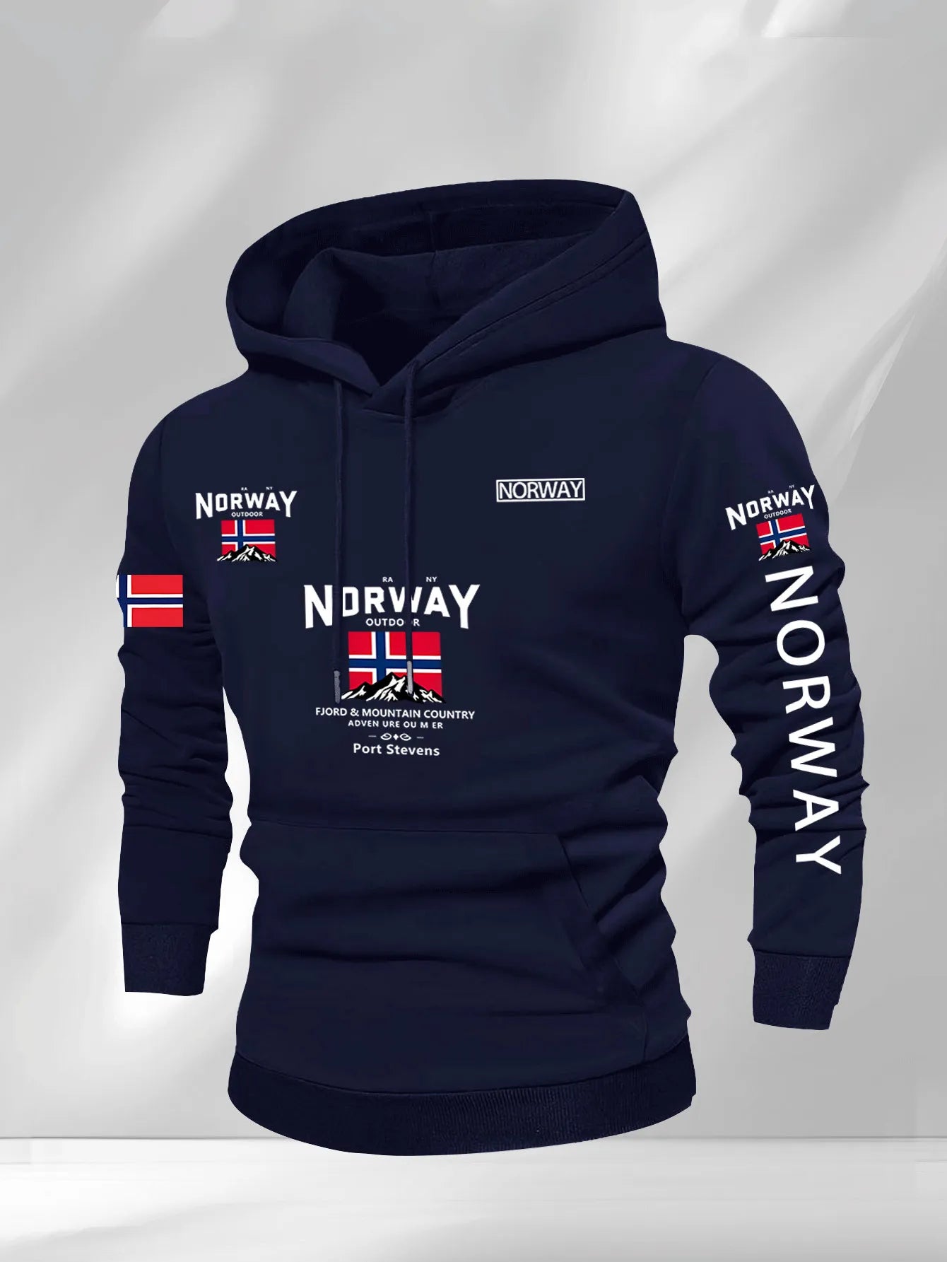 Noruega Otoño Invierno modelos de lana para hombres a prueba de viento cálido 100% algodón Sudadera con capucha de gran tamaño viajero al aire libre top elástico alto para hombres
