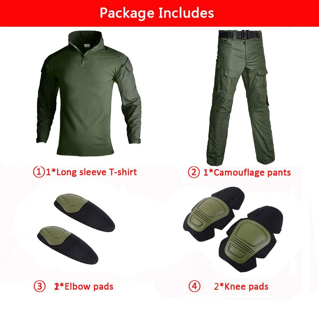 Conjunto de Uniforme de Combate Táctico Negro CP para Hombre, Camisa de Manga Larga, Pantalones Cargo, Ropa para Paintball, Caza y Entrenamiento al Aire Libre