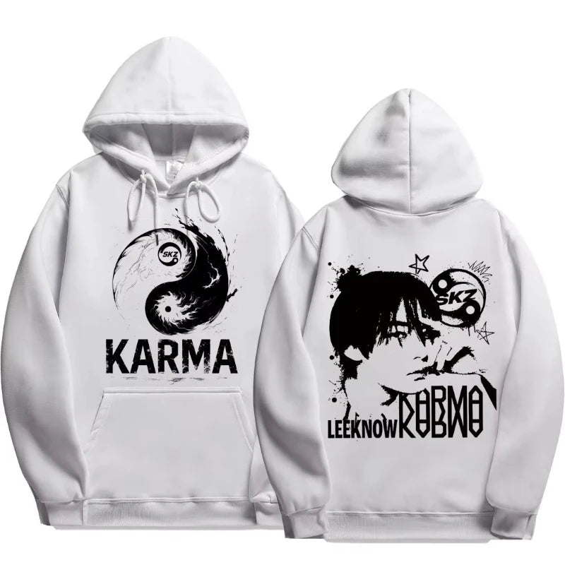 KPOP 4th Album "KARMA" Sudadera con capucha unisex del mismo estilo FELIX HAN BANGCHAN CHANGBIN HYUNJIN LEE KNOW K-POP Merchandise Apparel