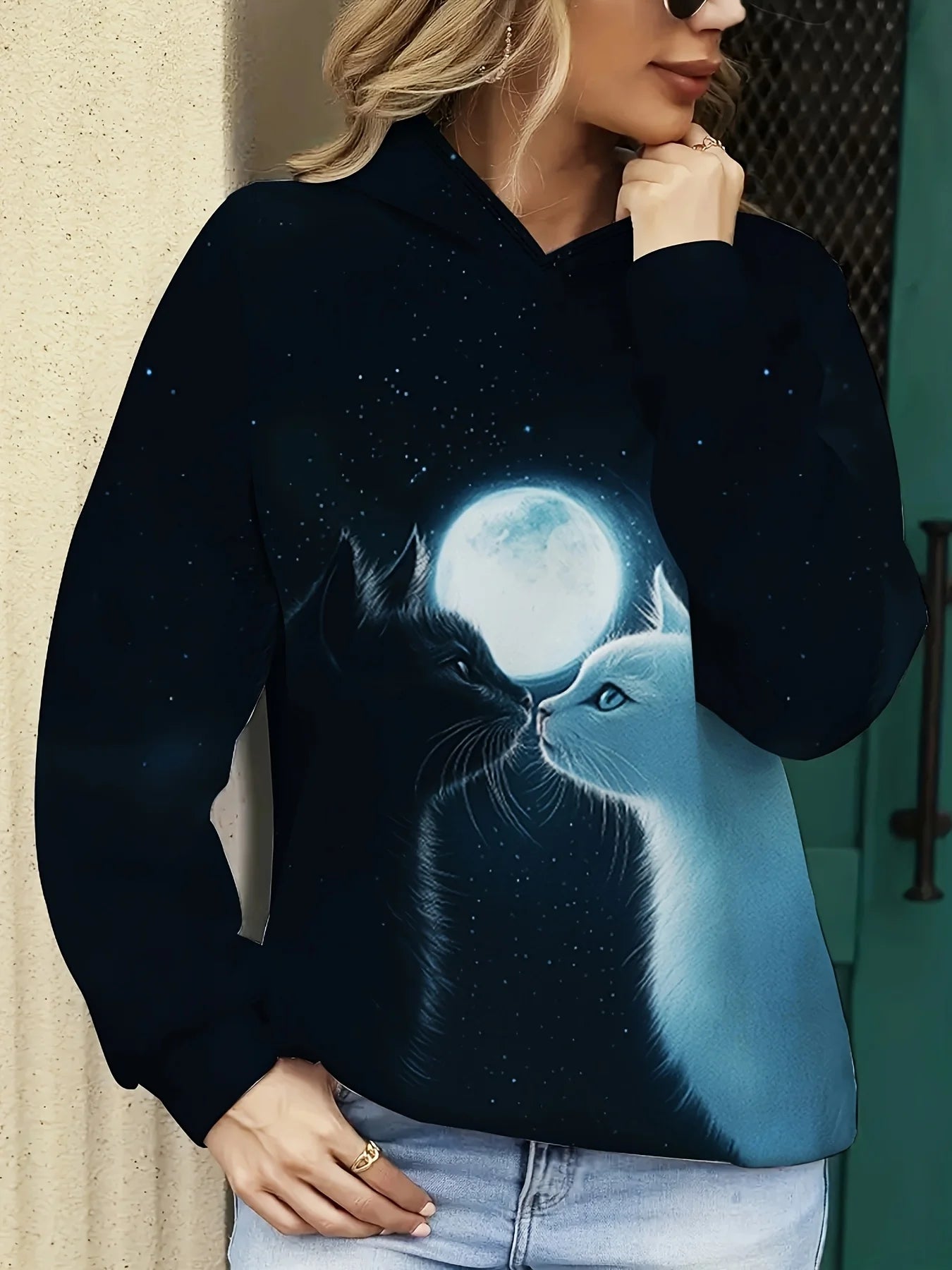 Sudaderas con capucha con estampado 3D de gato bonito para hombre y mujer, sudaderas informales a la moda, sudadera con capucha de gran tamaño, jerséis, chándal, ropa para mujer