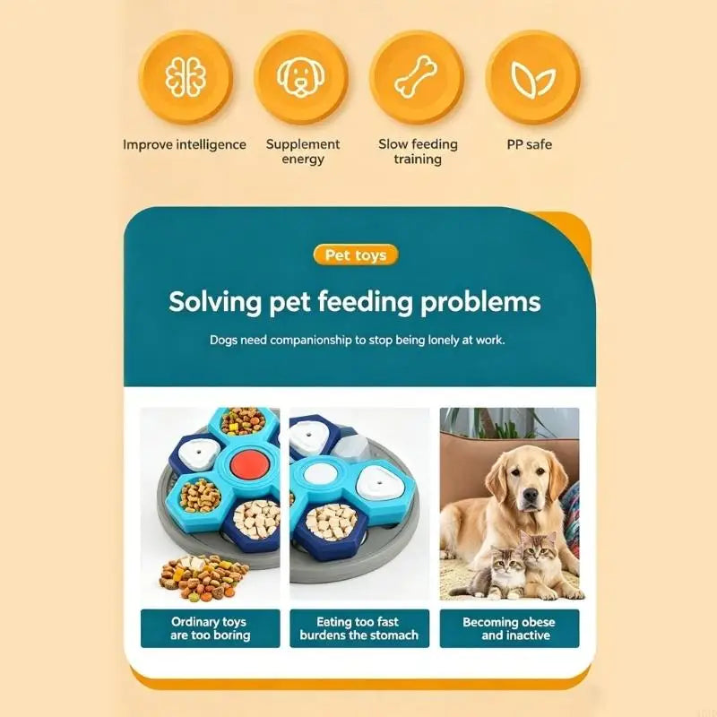 4 Stage Moving Slow Eating Animal Dish For Small animals With Fun Design And Secure Plastic Build 37JD