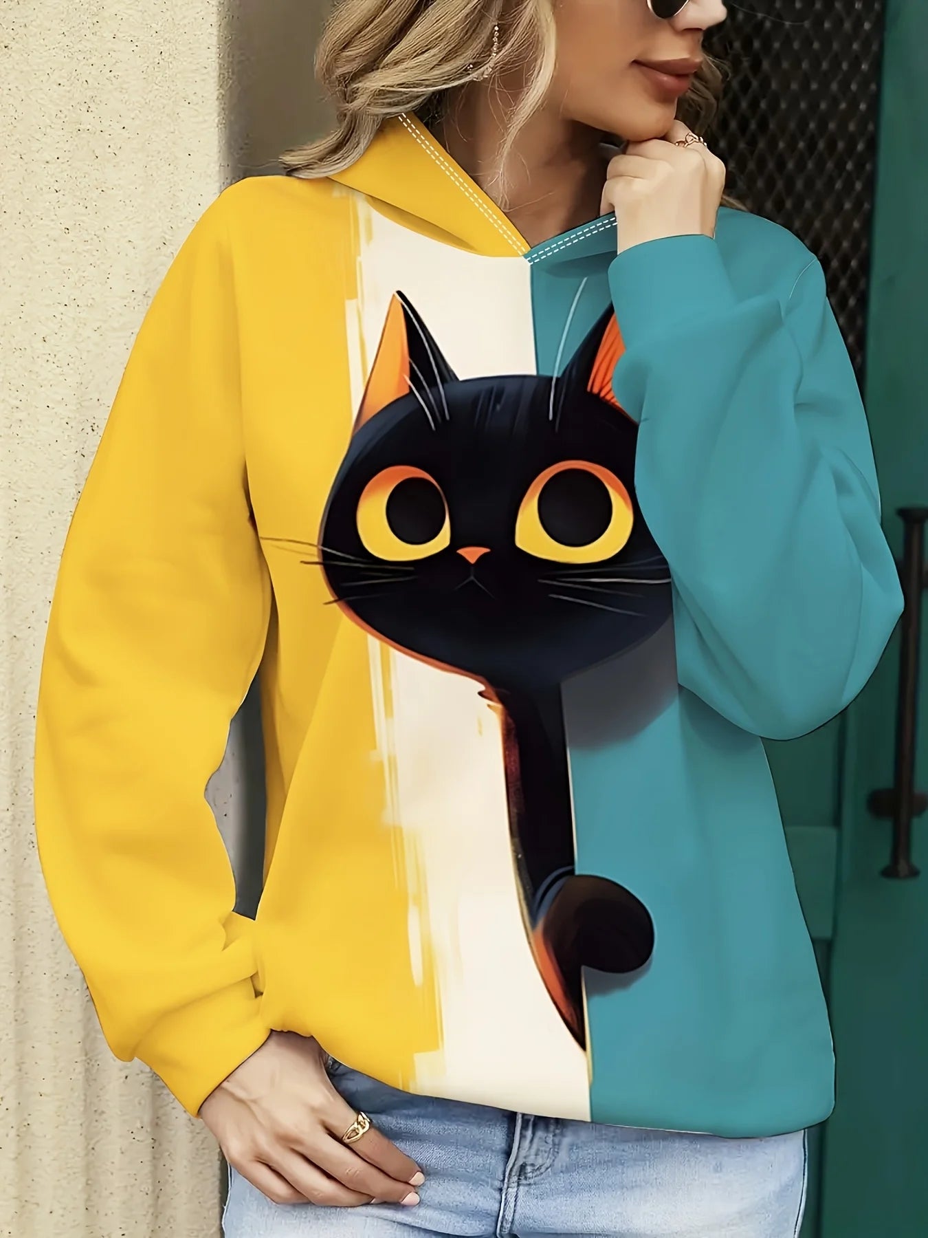 Sudaderas con capucha con estampado 3D de gato bonito para hombre y mujer, sudaderas informales a la moda, sudadera con capucha de gran tamaño, jerséis, chándal, ropa para mujer