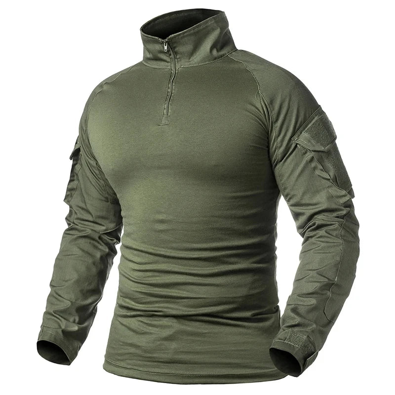 Conjunto de Uniforme de Combate Táctico Negro CP para Hombre, Camisa de Manga Larga, Pantalones Cargo, Ropa para Paintball, Caza y Entrenamiento al Aire Libre
