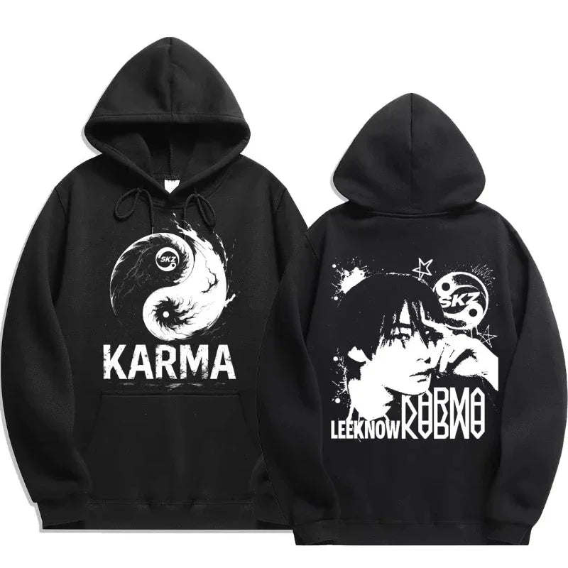 KPOP 4th Album "KARMA" Sudadera con capucha unisex del mismo estilo FELIX HAN BANGCHAN CHANGBIN HYUNJIN LEE KNOW K-POP Merchandise Apparel