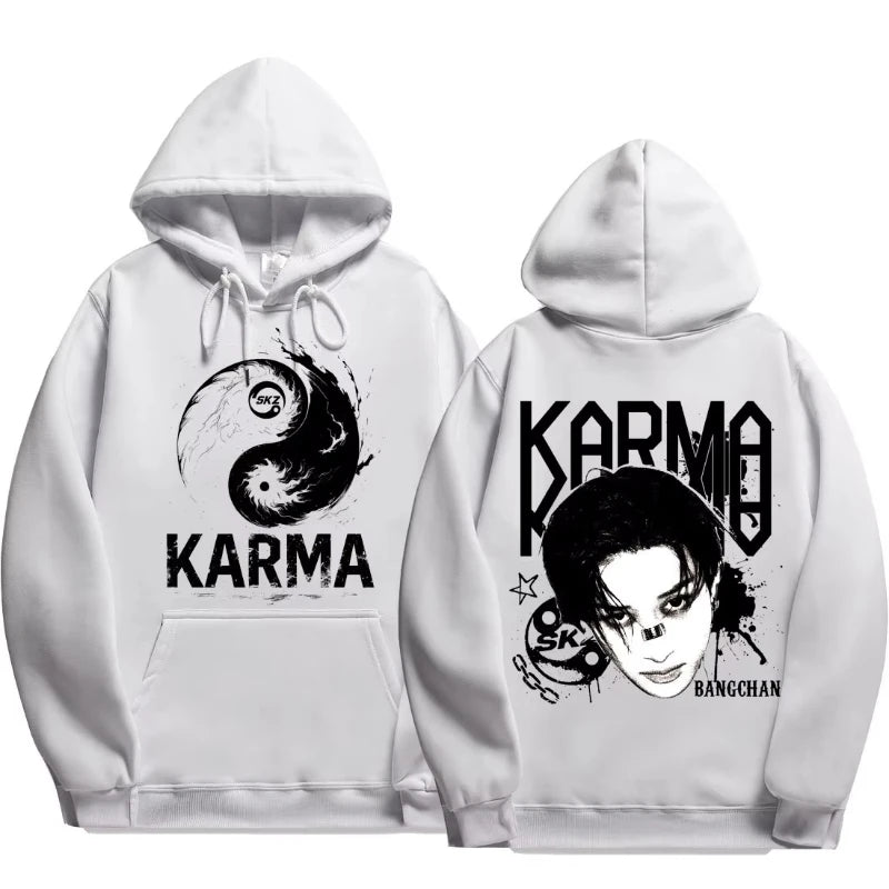 KPOP 4th Album "KARMA" Sudadera con capucha unisex del mismo estilo FELIX HAN BANGCHAN CHANGBIN HYUNJIN LEE KNOW K-POP Merchandise Apparel