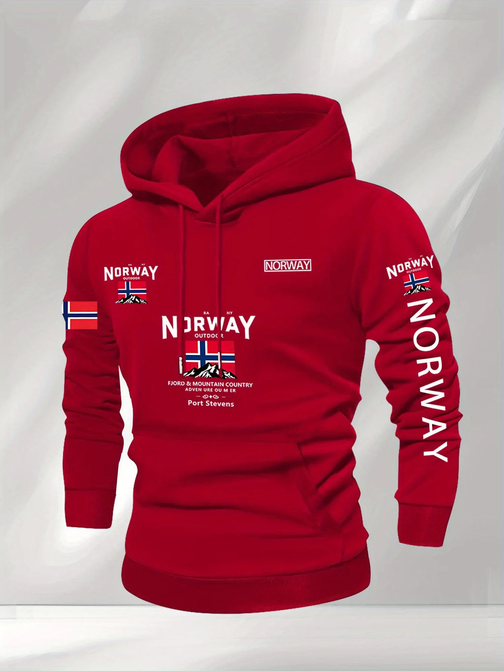 Noruega Otoño Invierno modelos de lana para hombres a prueba de viento cálido 100% algodón Sudadera con capucha de gran tamaño viajero al aire libre top elástico alto para hombres