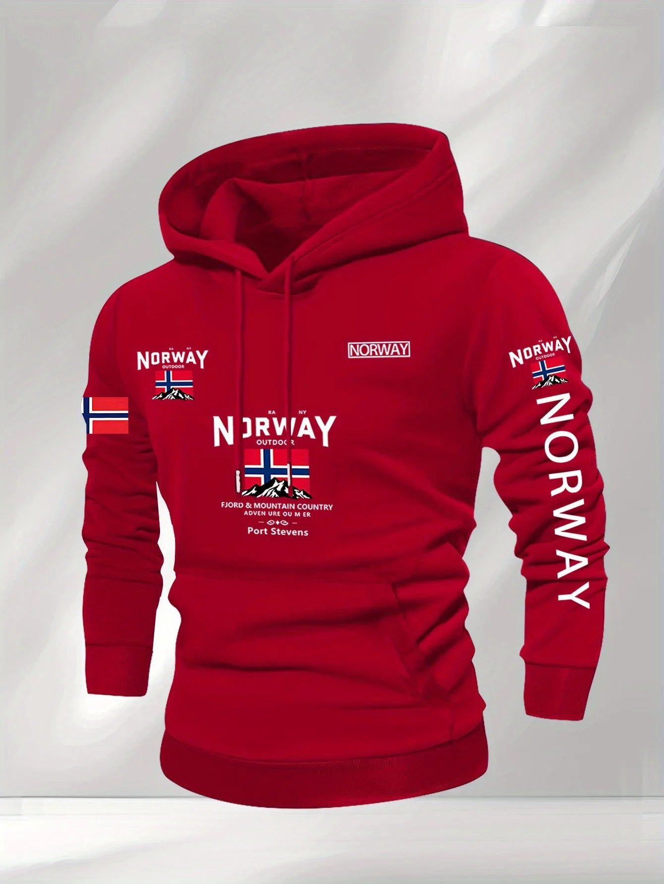 Noruega Otoño Invierno modelos de lana para hombres a prueba de viento cálido 100% algodón Sudadera con capucha de gran tamaño viajero al aire libre top elástico alto para hombres