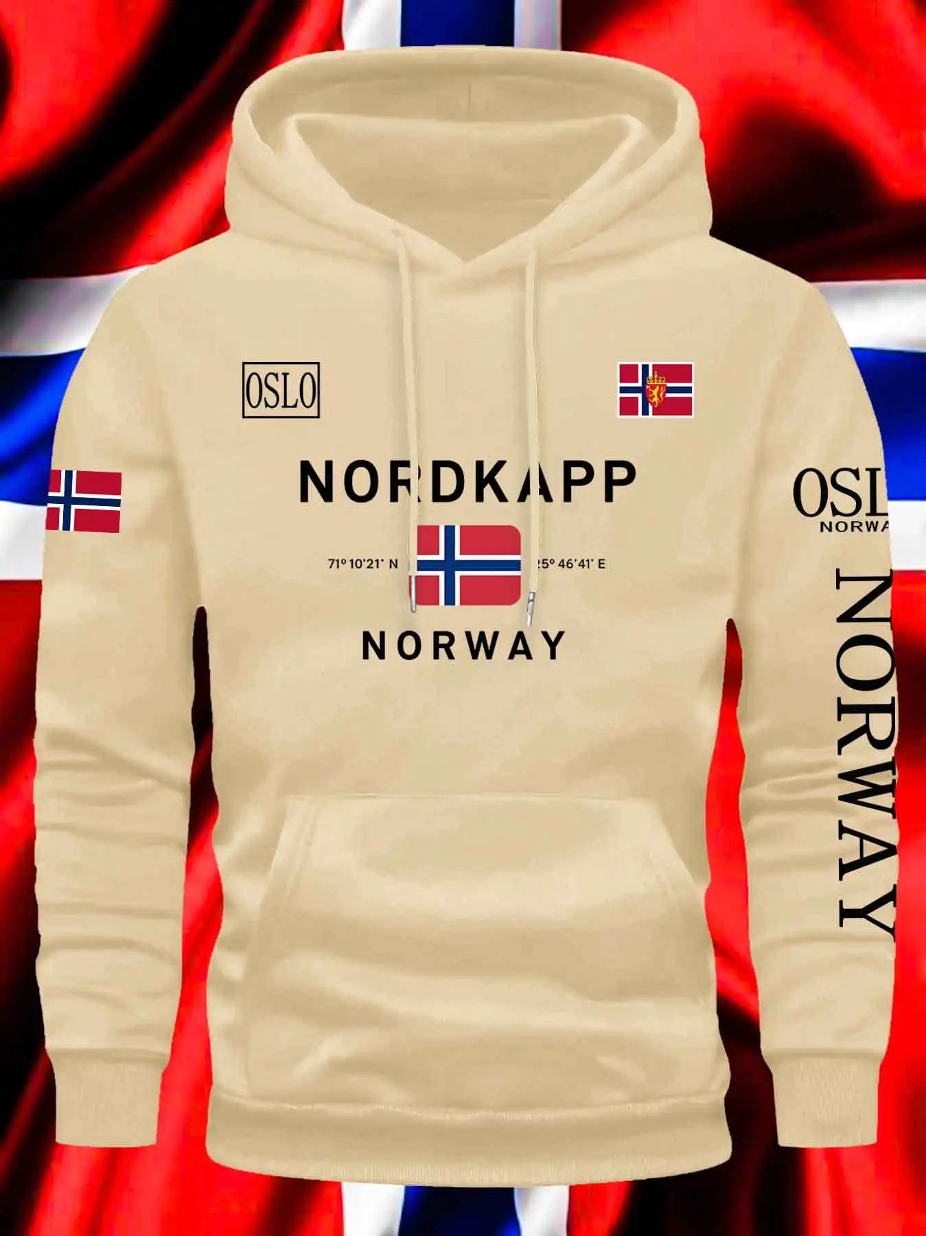 Noruega Otoño Invierno modelos de lana para hombres a prueba de viento cálido 100% algodón Sudadera con capucha de gran tamaño viajero al aire libre top elástico alto para hombres