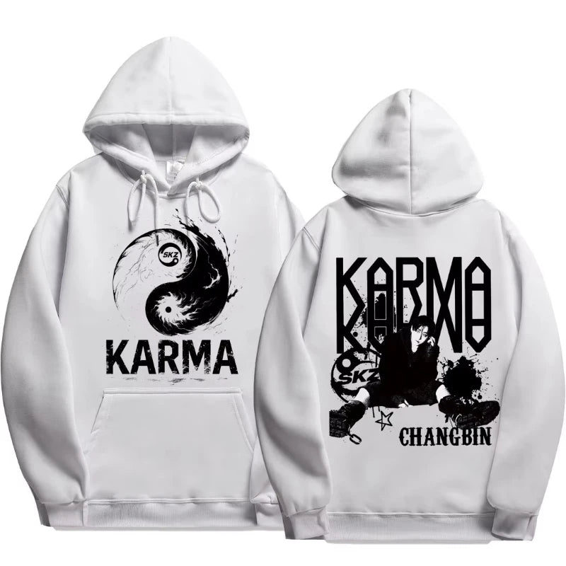 KPOP 4th Album "KARMA" Sudadera con capucha unisex del mismo estilo FELIX HAN BANGCHAN CHANGBIN HYUNJIN LEE KNOW K-POP Merchandise Apparel