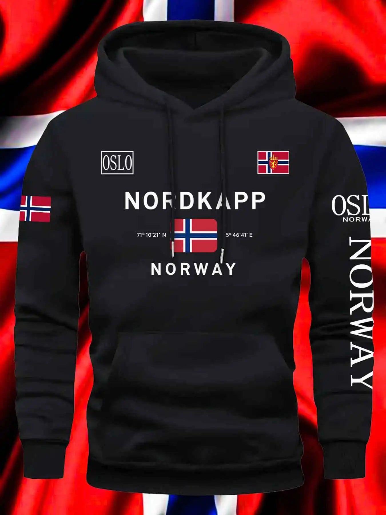 Noruega Otoño Invierno modelos de lana para hombres a prueba de viento cálido 100% algodón Sudadera con capucha de gran tamaño viajero al aire libre top elástico alto para hombres