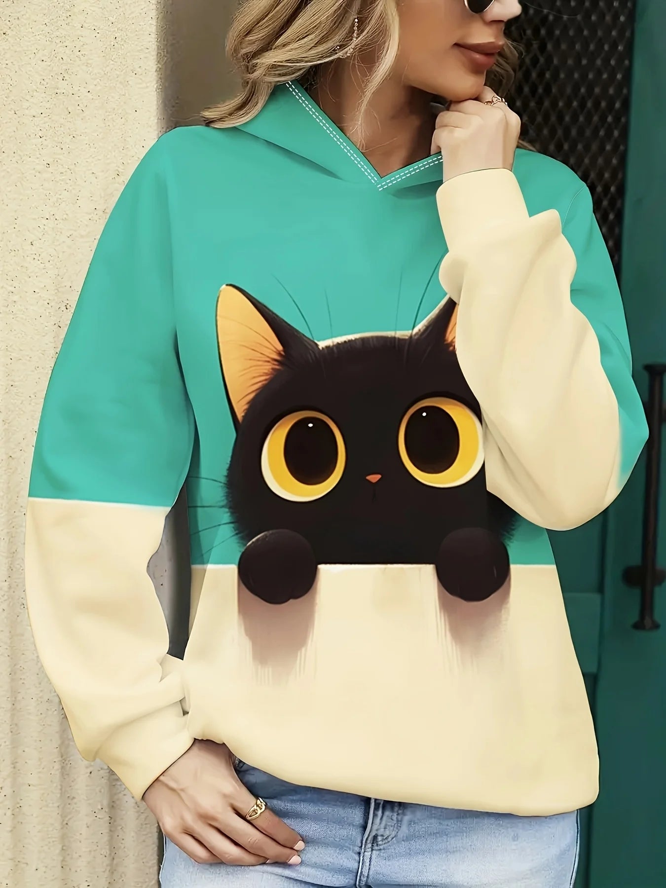 Sudaderas con capucha con estampado 3D de gato bonito para hombre y mujer, sudaderas informales a la moda, sudadera con capucha de gran tamaño, jerséis, chándal, ropa para mujer