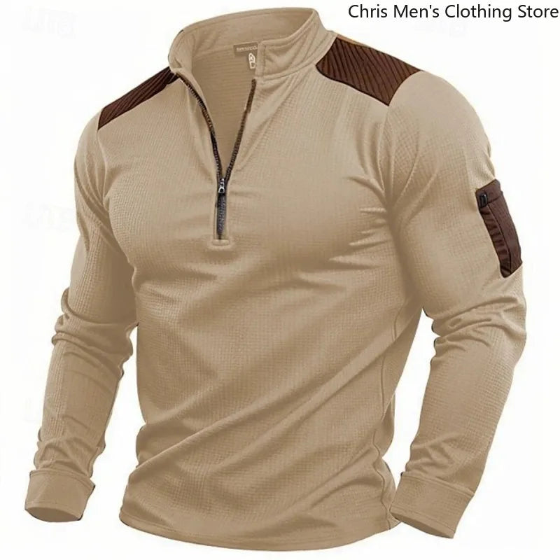Men's Stand Collar Zip-Up Hooded Jacket, 2025 Fall and Winter Plus Size Oversized Hoodie | Workwear Style Casual Athletic Top