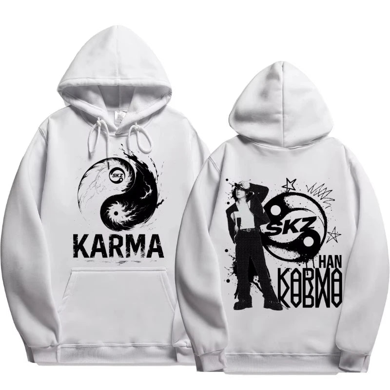 KPOP 4th Album "KARMA" Sudadera con capucha unisex del mismo estilo FELIX HAN BANGCHAN CHANGBIN HYUNJIN LEE KNOW K-POP Merchandise Apparel