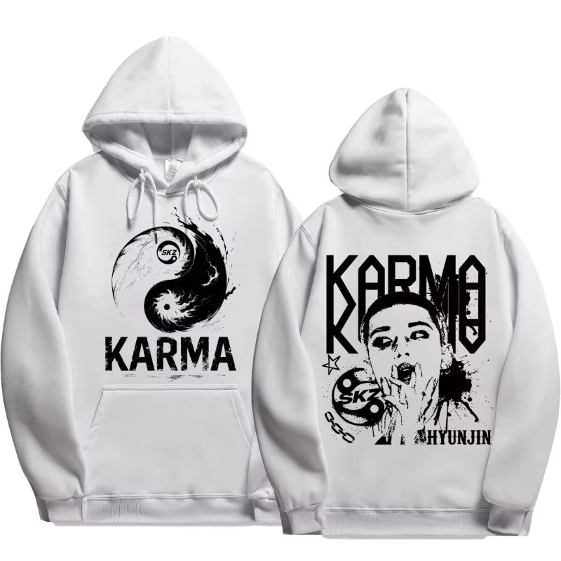 KPOP 4th Album "KARMA" Sudadera con capucha unisex del mismo estilo FELIX HAN BANGCHAN CHANGBIN HYUNJIN LEE KNOW K-POP Merchandise Apparel