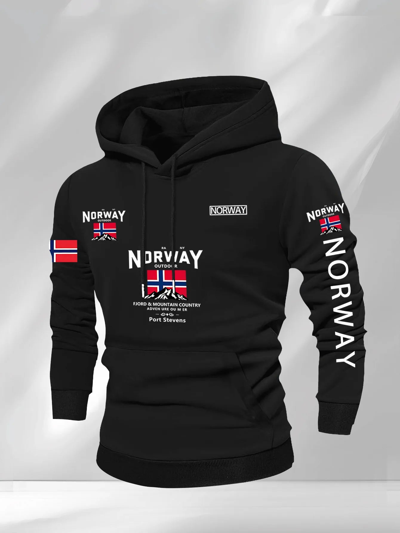 Noruega Otoño Invierno modelos de lana para hombres a prueba de viento cálido 100% algodón Sudadera con capucha de gran tamaño viajero al aire libre top elástico alto para hombres