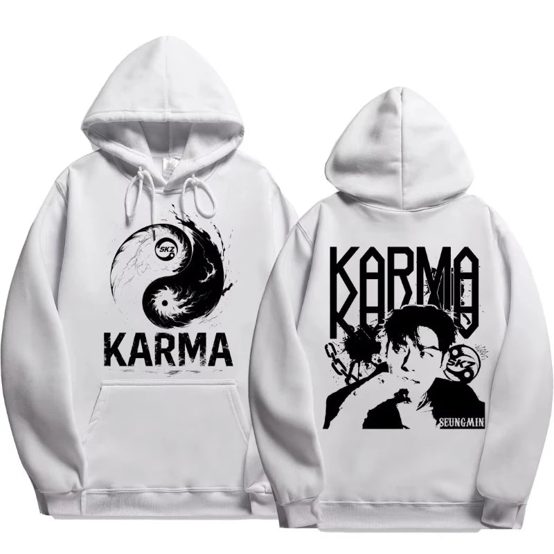 KPOP 4th Album "KARMA" Sudadera con capucha unisex del mismo estilo FELIX HAN BANGCHAN CHANGBIN HYUNJIN LEE KNOW K-POP Merchandise Apparel