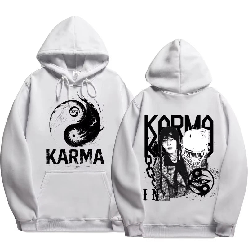 KPOP 4th Album "KARMA" Sudadera con capucha unisex del mismo estilo FELIX HAN BANGCHAN CHANGBIN HYUNJIN LEE KNOW K-POP Merchandise Apparel