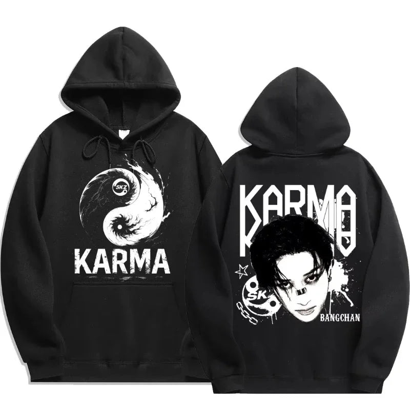 KPOP 4th Album "KARMA" Sudadera con capucha unisex del mismo estilo FELIX HAN BANGCHAN CHANGBIN HYUNJIN LEE KNOW K-POP Merchandise Apparel