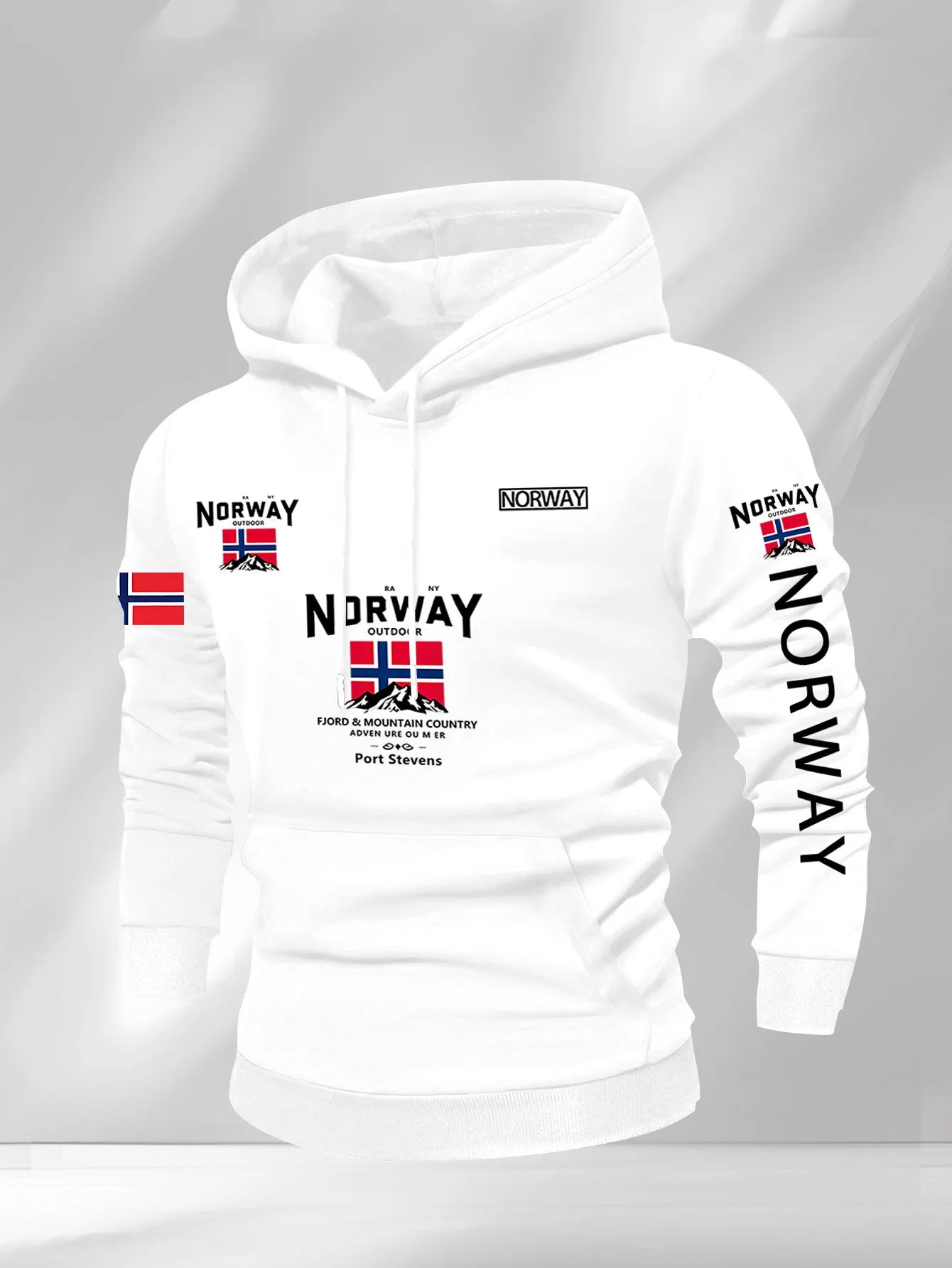 Noruega Otoño Invierno modelos de lana para hombres a prueba de viento cálido 100% algodón Sudadera con capucha de gran tamaño viajero al aire libre top elástico alto para hombres