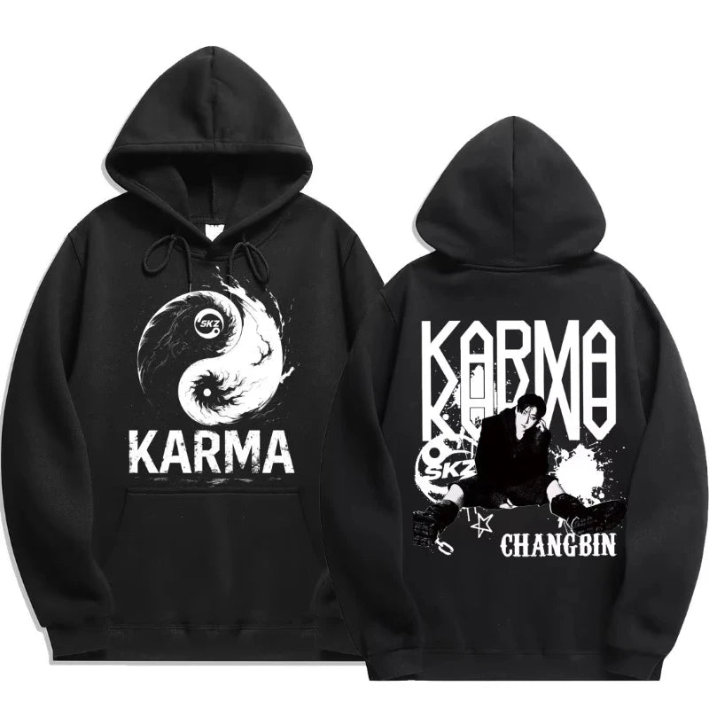 KPOP 4th Album "KARMA" Sudadera con capucha unisex del mismo estilo FELIX HAN BANGCHAN CHANGBIN HYUNJIN LEE KNOW K-POP Merchandise Apparel