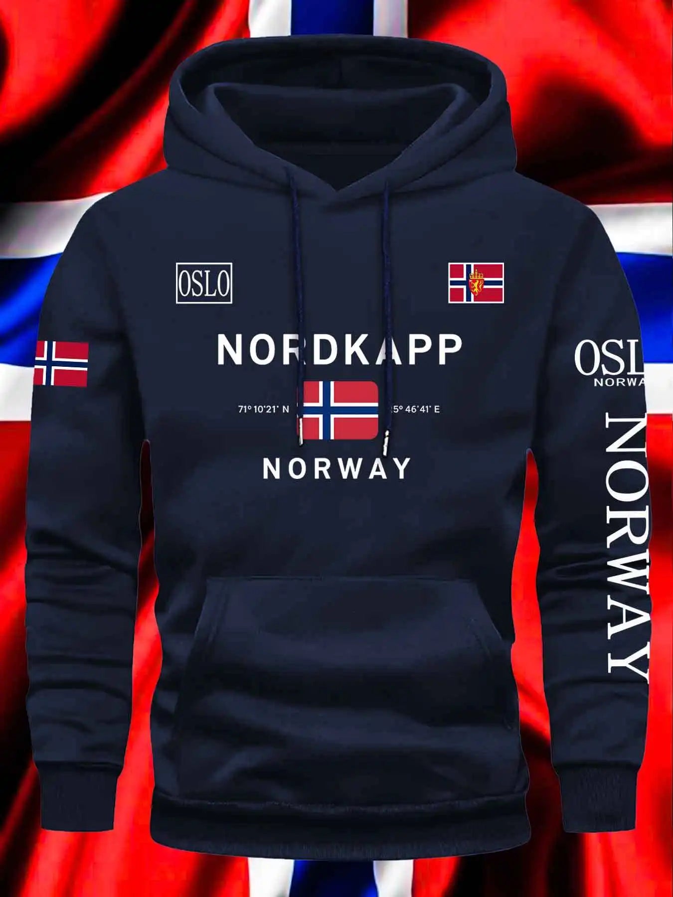 Noruega Otoño Invierno modelos de lana para hombres a prueba de viento cálido 100% algodón Sudadera con capucha de gran tamaño viajero al aire libre top elástico alto para hombres