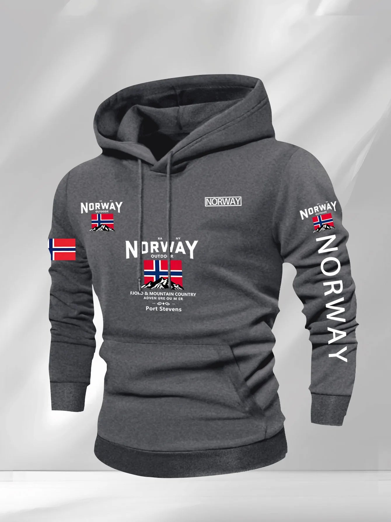 Noruega Otoño Invierno modelos de lana para hombres a prueba de viento cálido 100% algodón Sudadera con capucha de gran tamaño viajero al aire libre top elástico alto para hombres
