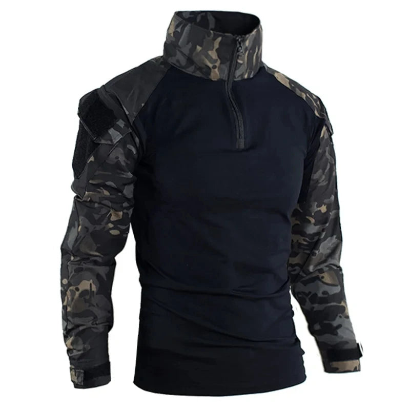 Conjunto de Uniforme de Combate Táctico Negro CP para Hombre, Camisa de Manga Larga, Pantalones Cargo, Ropa para Paintball, Caza y Entrenamiento al Aire Libre
