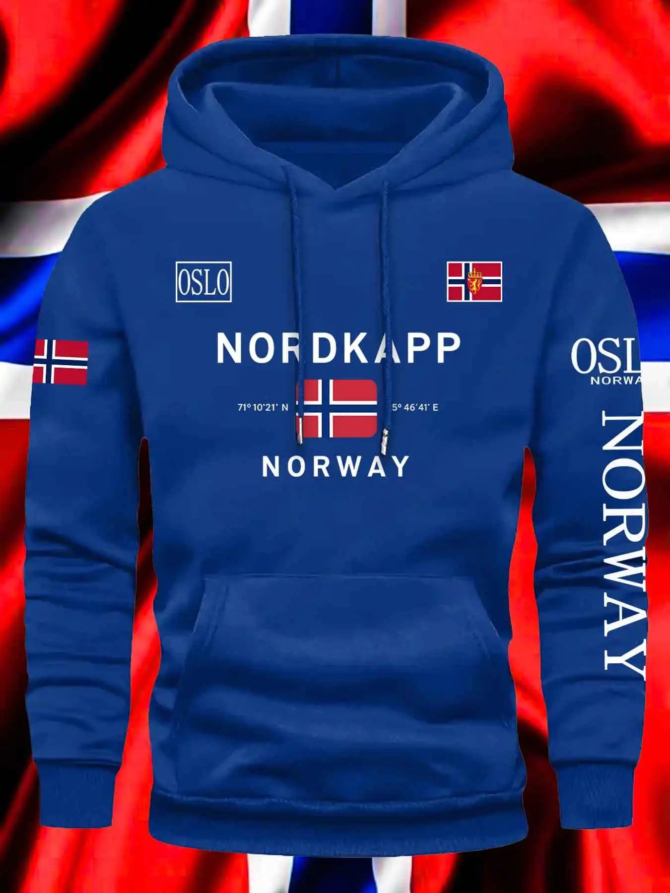 Noruega Otoño Invierno modelos de lana para hombres a prueba de viento cálido 100% algodón Sudadera con capucha de gran tamaño viajero al aire libre top elástico alto para hombres