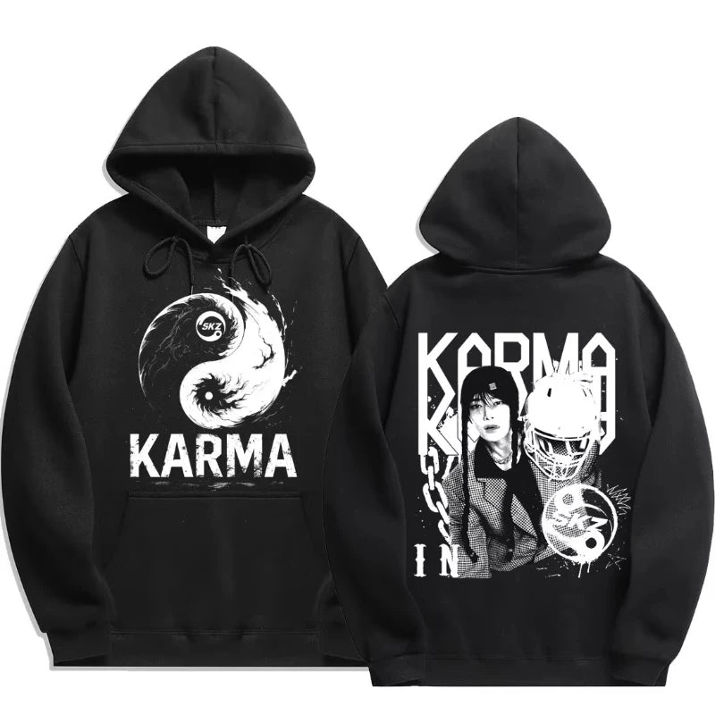 KPOP 4th Album "KARMA" Sudadera con capucha unisex del mismo estilo FELIX HAN BANGCHAN CHANGBIN HYUNJIN LEE KNOW K-POP Merchandise Apparel