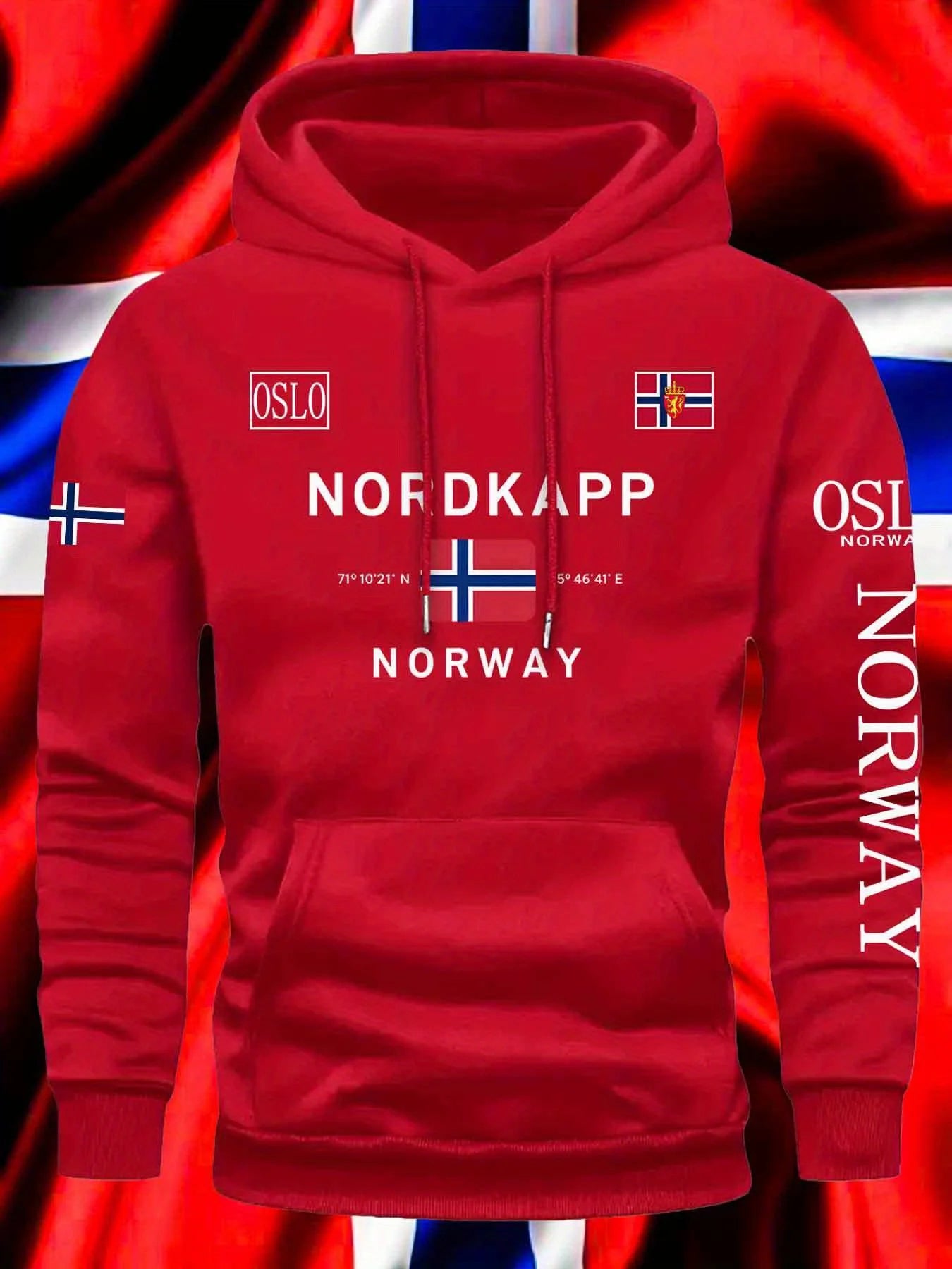 Noruega Otoño Invierno modelos de lana para hombres a prueba de viento cálido 100% algodón Sudadera con capucha de gran tamaño viajero al aire libre top elástico alto para hombres