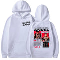 Rapero Anuel AA Real Hasta La Muerte Tour Album 2025 Sudadera con capucha para hombre Hip Hop gótico Sudadera de manga larga Y2K Sudadera con capucha holgada de gran tamaño