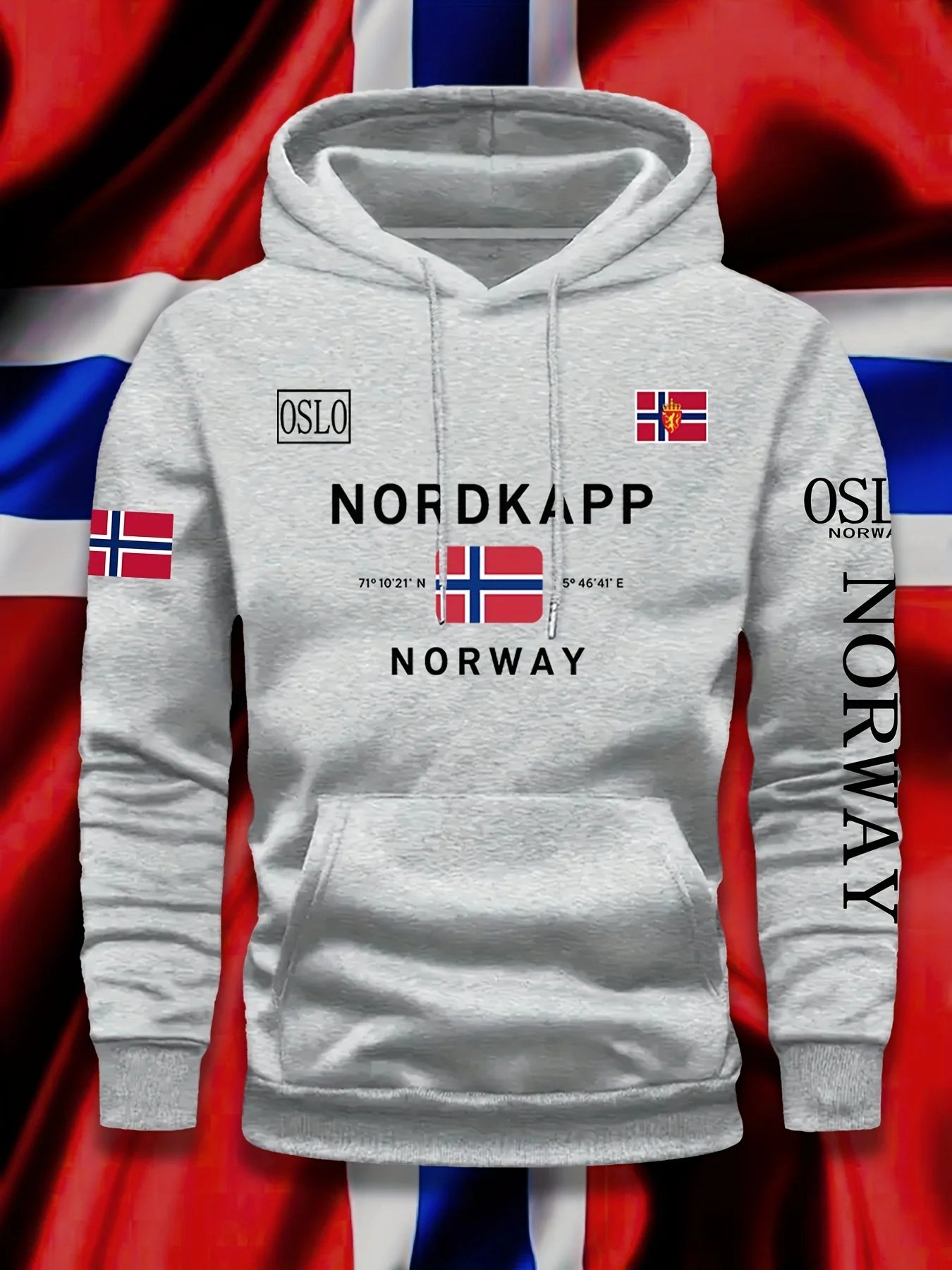 Noruega Otoño Invierno modelos de lana para hombres a prueba de viento cálido 100% algodón Sudadera con capucha de gran tamaño viajero al aire libre top elástico alto para hombres