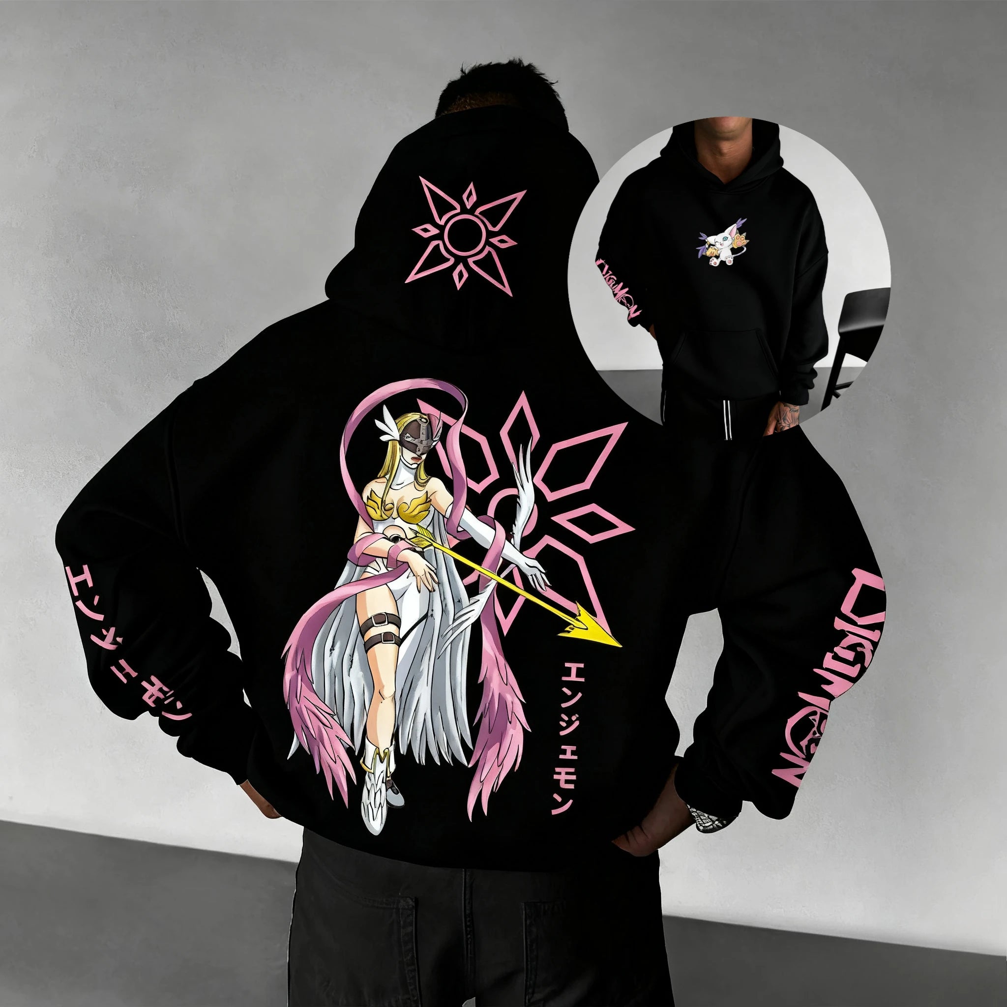 Nueva Sudadera con capucha de gran tamaño para hombres y mujeres Digimon Anime Streetwear Jersey informal sudadera chaqueta con capucha Otoño Invierno Y2k ropa Tops