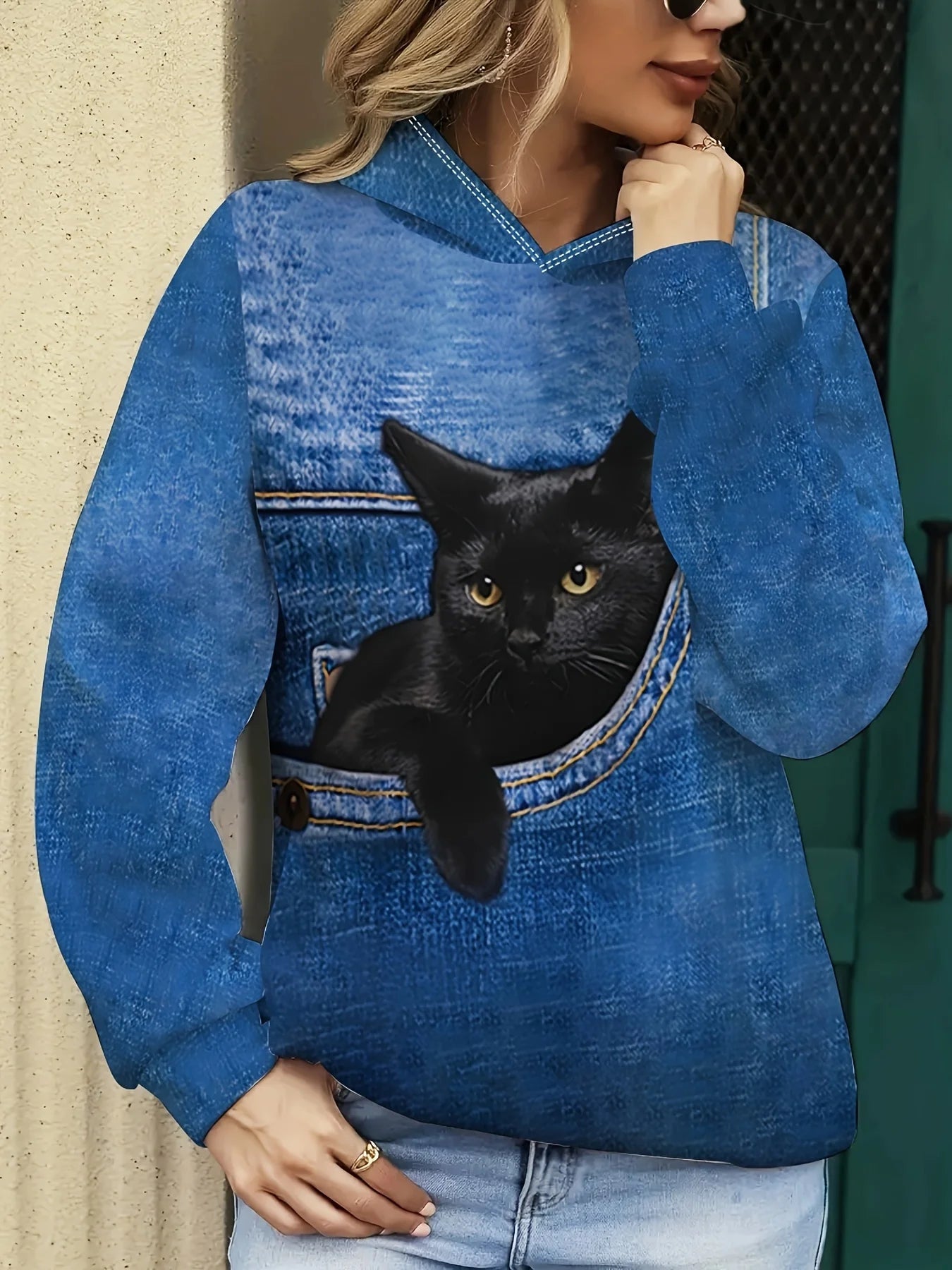 Sudaderas con capucha con estampado 3D de gato bonito para hombre y mujer, sudaderas informales a la moda, sudadera con capucha de gran tamaño, jerséis, chándal, ropa para mujer
