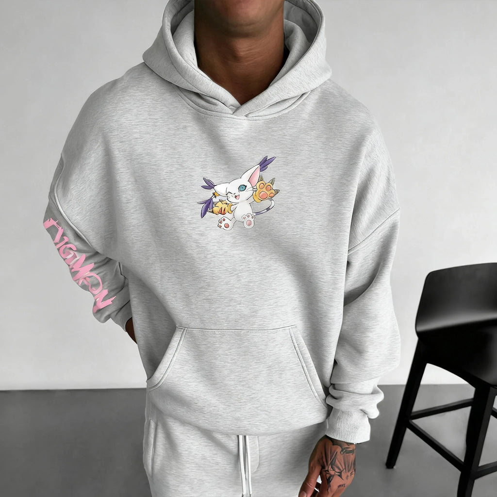 Nueva Sudadera con capucha de gran tamaño para hombres y mujeres Digimon Anime Streetwear Jersey informal sudadera chaqueta con capucha Otoño Invierno Y2k ropa Tops