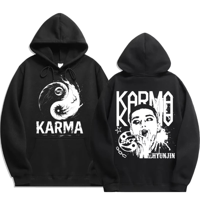 KPOP 4th Album "KARMA" Sudadera con capucha unisex del mismo estilo FELIX HAN BANGCHAN CHANGBIN HYUNJIN LEE KNOW K-POP Merchandise Apparel