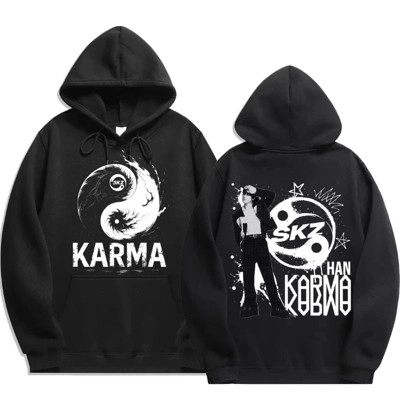 KPOP 4th Album "KARMA" Sudadera con capucha unisex del mismo estilo FELIX HAN BANGCHAN CHANGBIN HYUNJIN LEE KNOW K-POP Merchandise Apparel